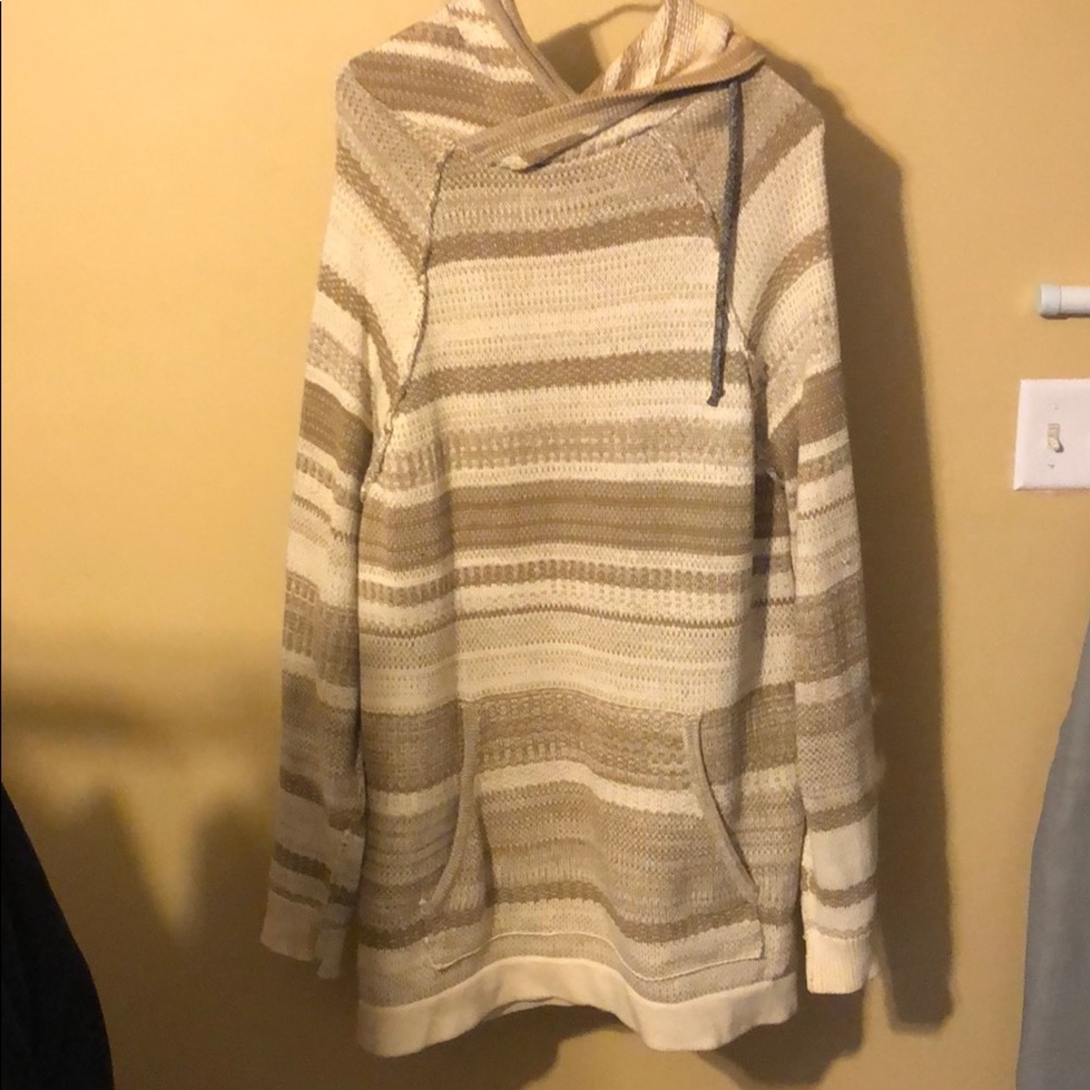 UO beige longline Sweater Hoodie